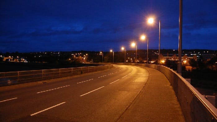 A road at night, which is something some learner drivers fear