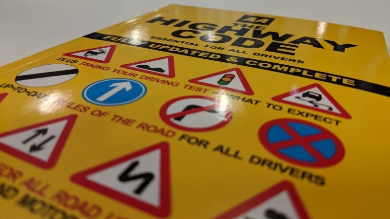 Photograph of the front cover of a guide to the UK's Highway Code