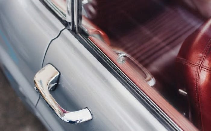 The handle of a car door