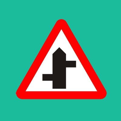Staggered junction sign