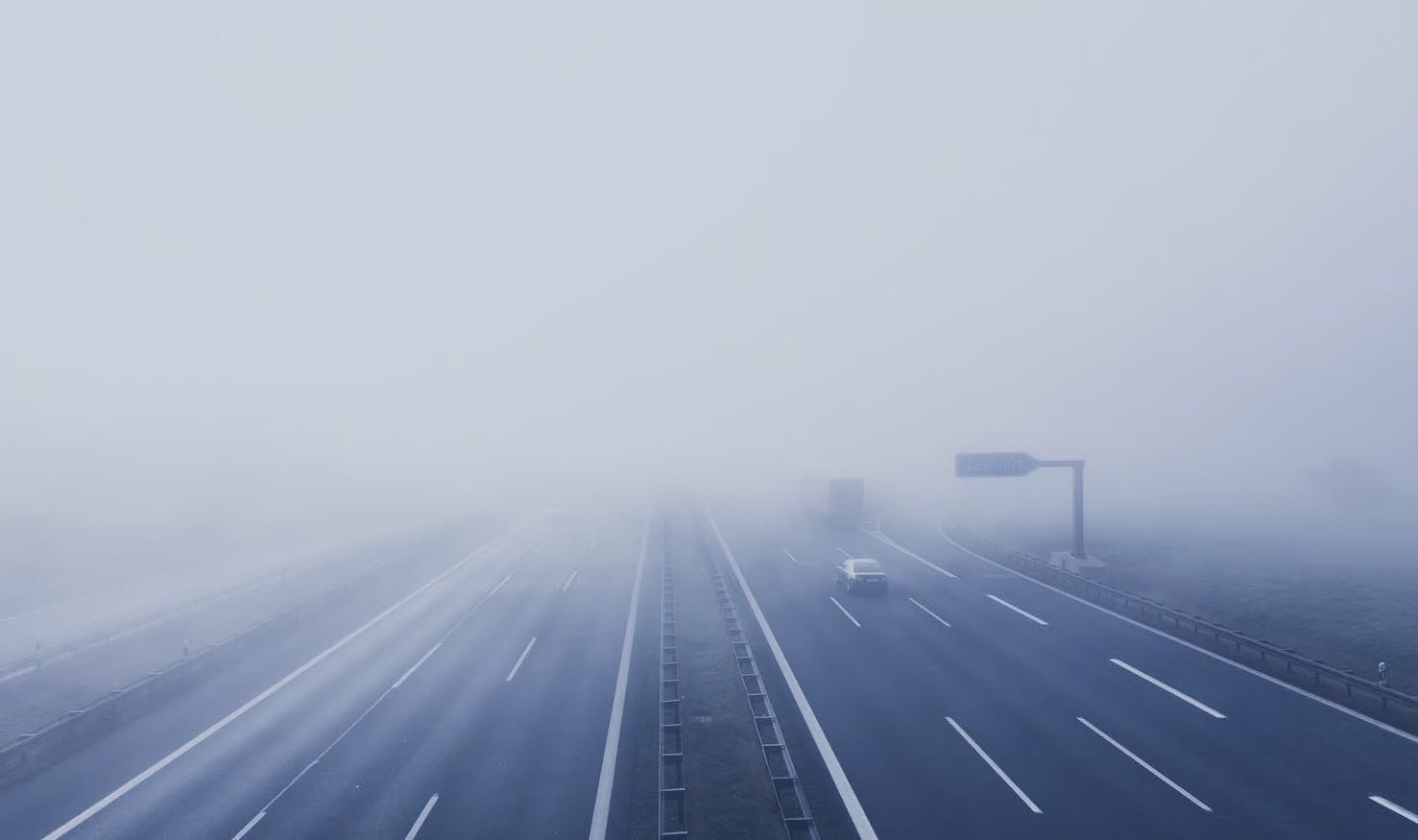A foggy motorway
