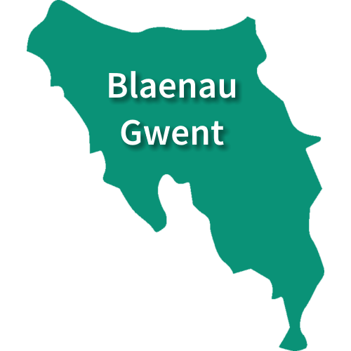 Map of Blaenau Gwent