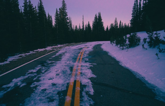 empty-icy-road-at-dusk