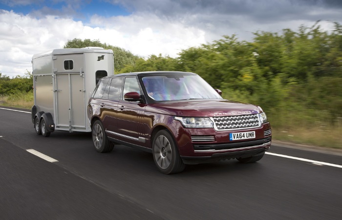 Range Rover towing a trailer