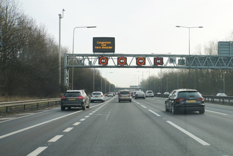 Smart motorway signage on the M6
